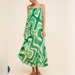 Farm Rio Tropical Boardwalk Maxi Green Dress size XS